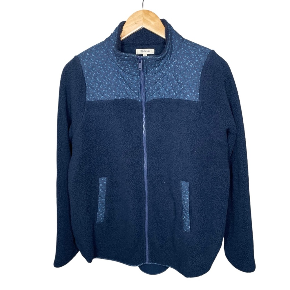 Madewell (Re)sourced Sherpa Quilted Zip-Front Jacket Deep Indigo Medium - Picture 4 of 16